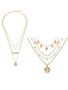 Jewels Galaxy Set Of 2 Gold-Plated Necklace