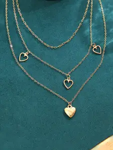 Jewels Galaxy Women Gold-Plated Hearts inspired Layered Necklace
