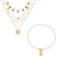 Jewels Galaxy Set Of 2 Gold-Plated Necklace