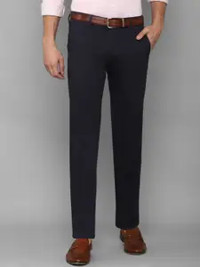 Allen Solly Men Navy Blue Solid Slim Fit Casual Trousers