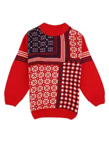 V-Mart Boys Printed Acrylic Round Neck Pullover Sweater