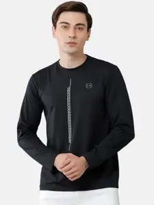 Classic Polo Men Black Printed Pure Cotton Slim Fit T-shirt