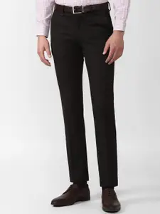 Van Heusen Men Black Slim Fit Formal Trousers