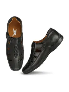 KRAASA Men Black Comfort Sandals