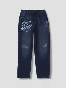 Gini and Jony Boys Navy Blue Low Distress Light Fade Jeans