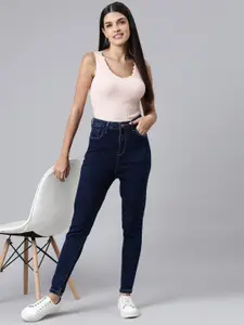 ZHEIA Women Blue Skinny Fit High-Rise Jeans