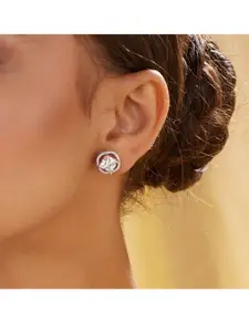 PALMONAS Women 925 Sterling Silver Circular Studs Earrings