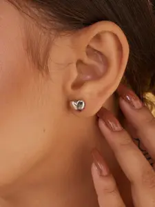 PALMONAS 925 Sterling Silver Heart Shaped Studs Earrings
