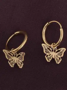 PALMONAS Women Gold-Toned Animal Shaped Drop Earrings