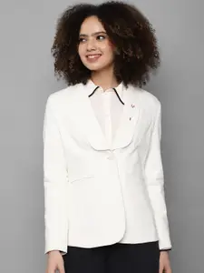 Allen Solly Woman White Solid Single Breasted Blazers