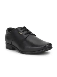 Liberty Men Black Solid Leather Formal Derbys