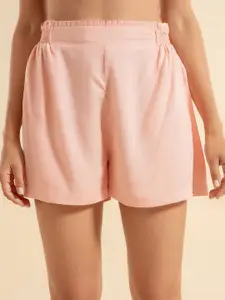Nykd Women Peach-Coloured Short with Side Pockets