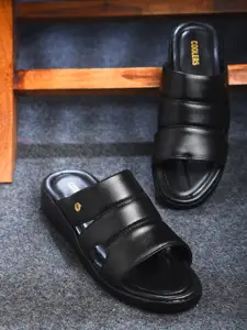 Liberty Men Black Solid Comfort Sandals