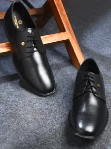 Liberty Men Black Solid Formal Derbys Shoes