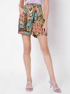 Vero Moda Women Multicolor Floral Printed High-Rise Shorts