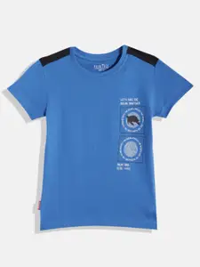 Gini and Jony Boys Typography Printed Pure Cotton T-shirt