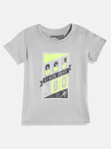 Gini and Jony Boys Pure Cotton Brand Logo Printed T-shirt