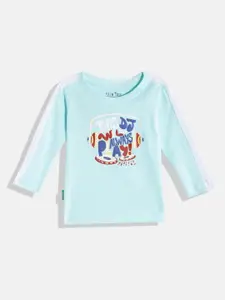 Gini and Jony Infant Boys Typography Printed Pure Cotton T-shirt