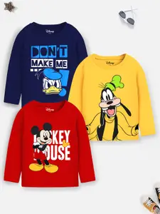 YK Disney Teen Boys Pack of 3 Mickey Mouse Donald Duck Goofy Printed T-shirts