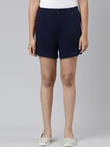 Go Colors Girls Navy Blue Cotton Shorts