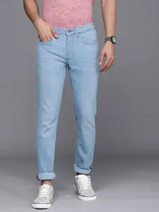 Louis Philippe Jeans Men Blue Super Slim Fit Mid-Rise Heavy Fade Stretchable Jeans