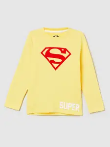 max Boys Yellow & Red Superman Pure Cotton T-shirt