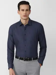 Van Heusen Men Navy Blue Slim Fit Casual Shirt