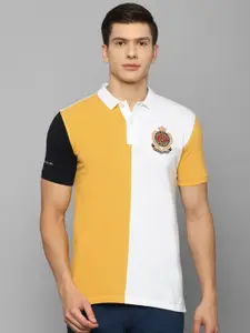 Louis Philippe Sport Men Multicoloured Colourblocked Polo Collar Applique Slim Fit T-shirt