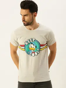 VEIRDO Men Grey Donald Duck Printed T-shirt