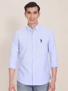 U.S. Polo Assn. U S Polo Assn Men Embroidered Tailored Fit Pure Cotton Casual Shirt