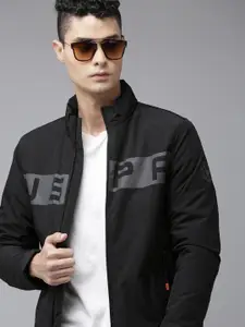 U.S. Polo Assn. Denim Co. U S Polo Assn Denim Co Men Black Brand Logo Open Front Jacket