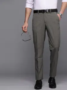 Louis Philippe Men Grey Slim Fit Formal Trousers