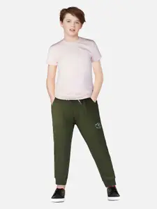Palm Tree Boys Olive Green Solid Track Pants