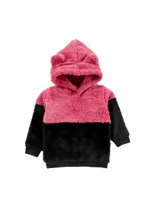 TONYBOY Boys Pink Black Colourblocked Lightweight  Sherpa Jacket