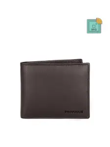 Provogue Men Brown Leather Two Fold Wallet