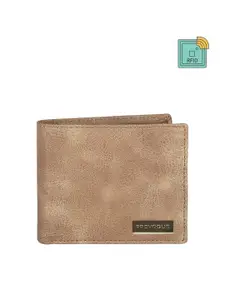 Provogue Men Tan Textured Leather Two Fold Wallet