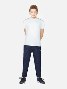 Gini and Jony Boys Navy Blue Abstract Printed Cotton Track Pants