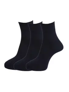 Dollar Socks Men Pack Of 3 Black Solid Ankle Length Socks