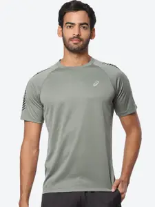 ASICS Icon SS Men Green Drop-Shoulder Sleeves Round Neck T-shirt