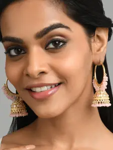 Fida Pink Dome Shaped Jhumkas Earrings