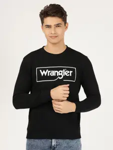 Wrangler Men Black Printed Sweatshirt
