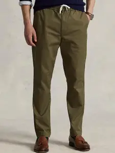 Polo Ralph Lauren Men Olive Green Solid Chinos Cotton Trouser