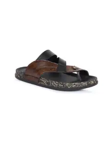 FOUR STAR TRUCK SALES FOUR STAR TRUCK SALES Men Brown & Black Rubber Flip Flops