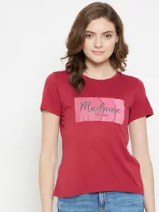Madame Maroon Print Top
