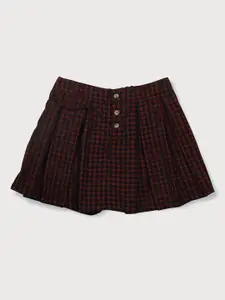 Gini and Jony Girls Red Checked Mini Skort Skirts