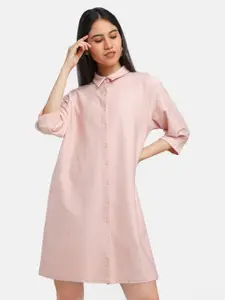 Zink London Women's Pink Shirt Short Dress