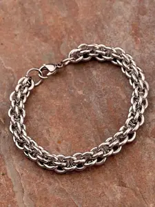 Dare by Voylla Men Silver-Plated Link Bracelet