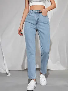 Kotty Women Blue Jean Straight Fit High-Rise Stretchable Jeans