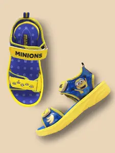 Kids Ville Boys Blue & Yellow Minions Printed Comfort Velcro Sandals