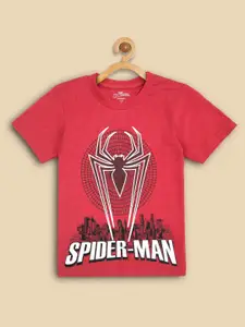 Kids Ville Boys Red Spider-Man Printed T-shirt
